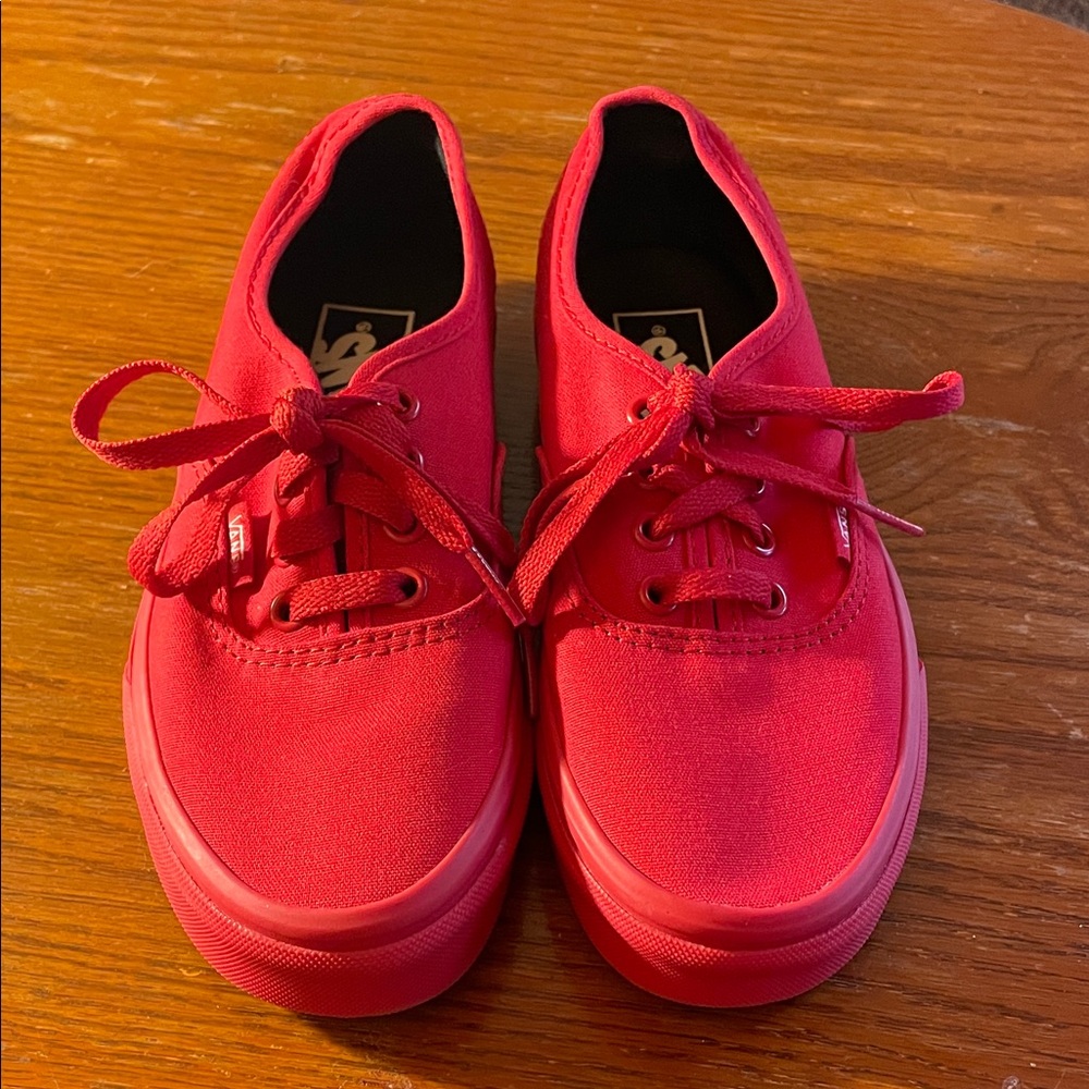 Vans Red Canvas Lace-Up Sneakers